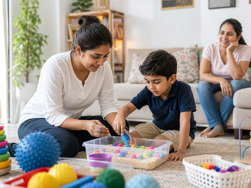 In-home occupational therapy for a child in the Delhi NCR region