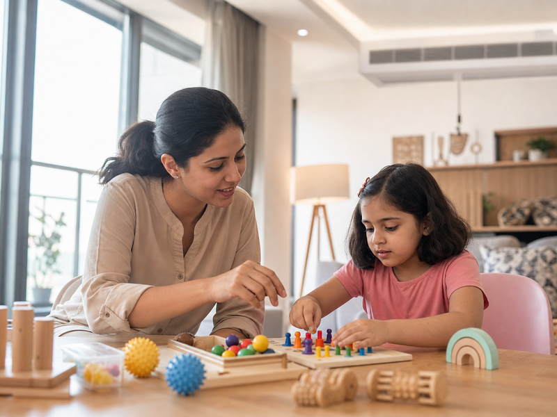 Pediatric occupational therapy session at home in Gurgaon
